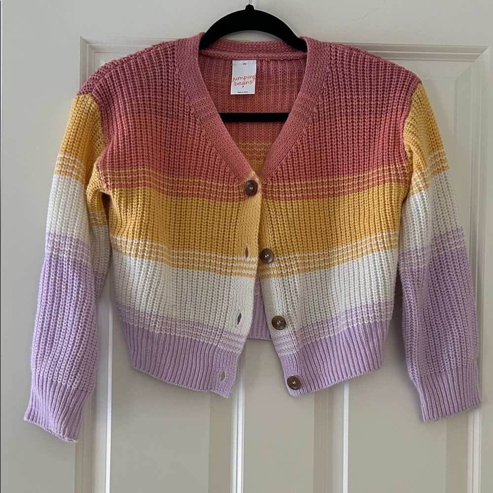 Jumping Beans Pink, Yellow, and Purple Striped Sweater